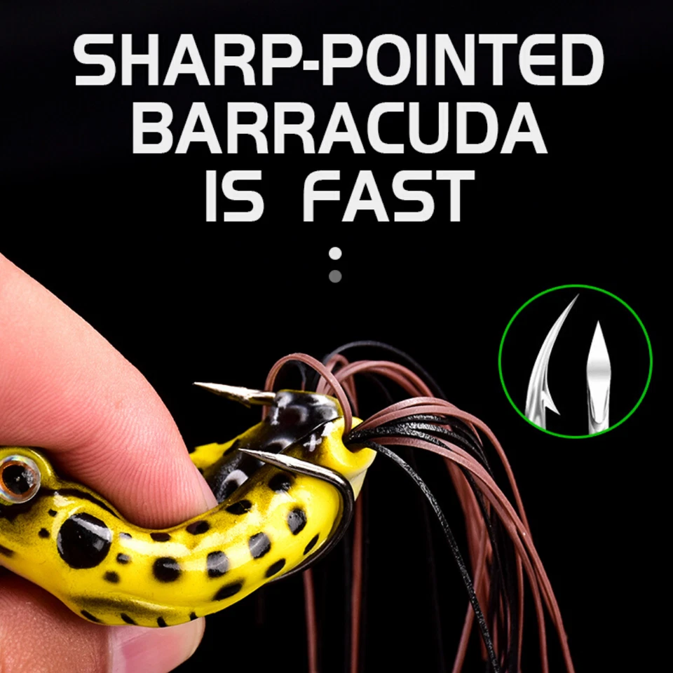 5x High Quality Fishing Lures Frog Topwater+BOX Bass Bait Tackle Great GIFT Idea - Image 3 of 4