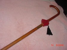 VINTAGE SMILE WITH NILE SHRINERS PARADE WALKING STICK CANE WITH FEZ TASSEL