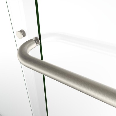 ELEGANT 48" X 72" Bypass Sliding Shower Door – Brushed Nickel, 1/4" Clear Tempered Glass - View #2