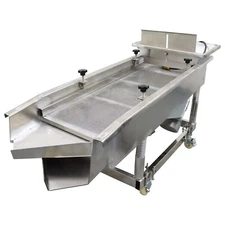 220V Full Stainless Steel Linear Vibrating Screen Upper 3mm Lower 1mm Round Hole