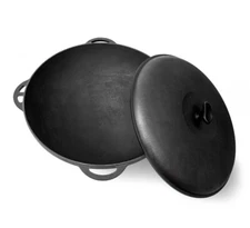 17 L Cast Iron Cauldron for Camp Fire Deep Pan Lagman Kazan with Lid Казан Чугун