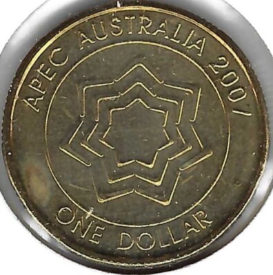 2007 AUSTRALIA Uncirculated One Dollar QEII & APEC Coin!