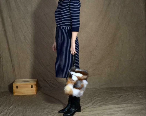 Womens Fashion Real Fur Leather Purse Shoulder Strap Chain Handbag Bag - Picture 12 of 17