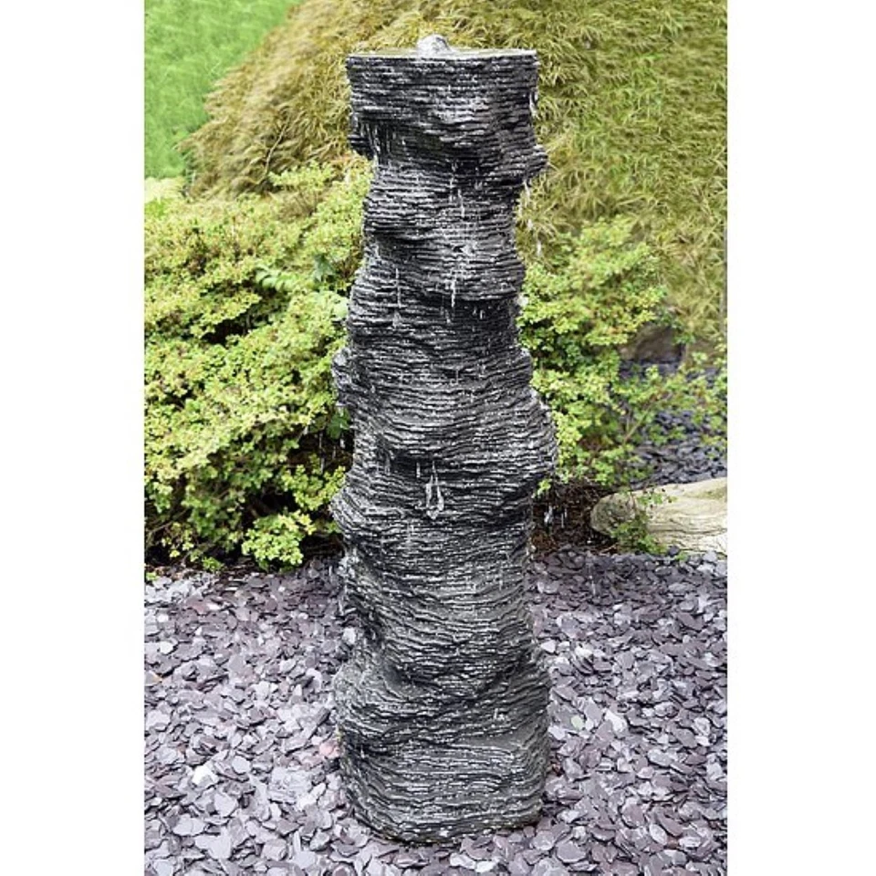 Milano Naturstein Quellstein Wasserspiel Springbrunnen Blaustein Marmorsäule 