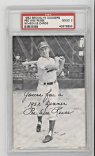 1952 Pee Wee Reese Brooklyn Dodgers Team Issued Schedule Card PSA Graded