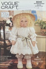 Vintage Vogue Craft Pattern 8240: 19" Victorian Doll Clothes by Linda Carr