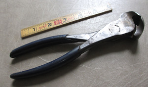 Vintage Blue Grass Nippers End Cutting 7¼" Wire Cutters Model 53-7 USA Belknap