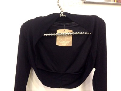 BOLERO LANGARM ENG ANLIEGEND SCHWARZ GLITZERND ONE SIZE SEHR DEHNBAR