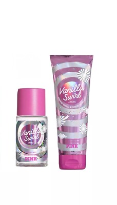 Victoria s Secret Pink Vanilla Swirl Fragrance Lotion & Mini Mist New Set.