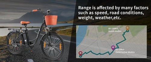 TTGO YY-26ST 26” Elektrofahrrad 250W City E-bike 36V 14.5AH für Damen/Herren - Bild 10 von 14