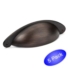 *5 Pack* Cosmas Cabinet Hardware Oil Rubbed Bronze Cup Pulls #4199ORB