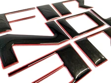 3D BLACK RED OUT DOMED FRONT GRILLE LETTERS FOR NISSAN FRONTIER 2022-24 US MADE