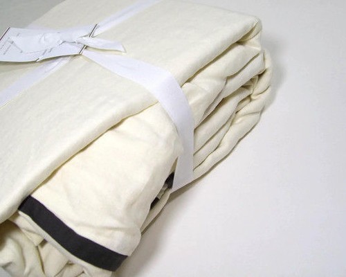 Pottery Barn Belgian Flax Linen Duo Tone Flange Ivory King Cal King Duvet Cover - Picture 3 of 7