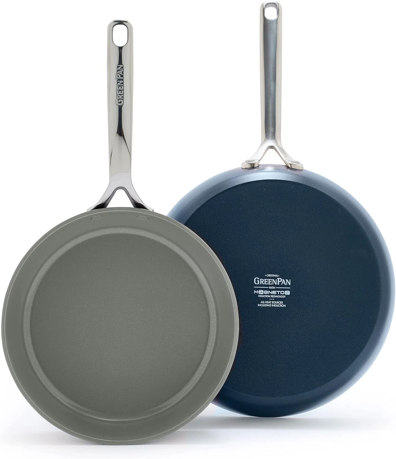 GP5 Ceramic Nonstick Frying Pan Set 9.5” & 11”, Scratch Resistant, Oven Safe
