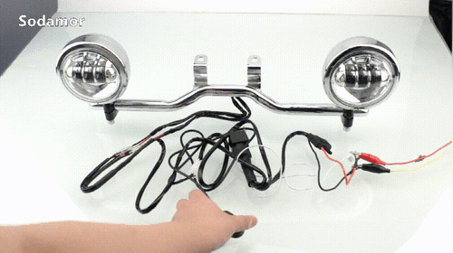 Chrome Fog/Auxiliary Lights w/Bracket Mount Bar For BMW R 18 B R18B Bagger 21-24 - Picture 2 of 24