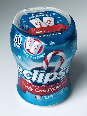 Vintage 2011 Wrigley s ECLIPSE Gum Pack SEALED candy container CANDY CANE MINT