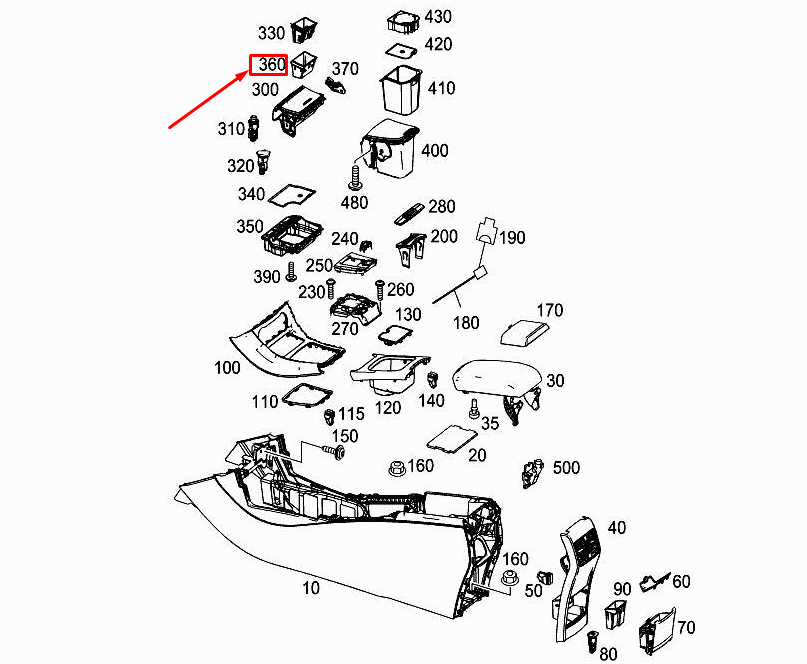 MERCEDES-BENZ CLA C117 Aschenbecherbehälter Einsatz A1766830375