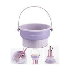 3 in 1 Brush Cleaning Mat with Brush Drying Holder, Silicone Makeup Brush Cle...