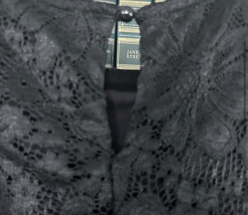 Beautiful Perceptions Dress Women's Black Lace 3/4 Flare Sleeve Sz Small - Picture 4 of 8
