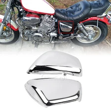 Chrome Left Right Side Battery Cover For Yamaha Virago 1100 XV1100 XV750 XV700