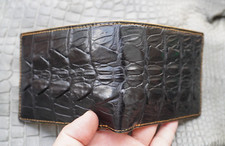 Black Genuine Crocodile Tail Leather Skin MEN'S BIFOLD Wallet D32
