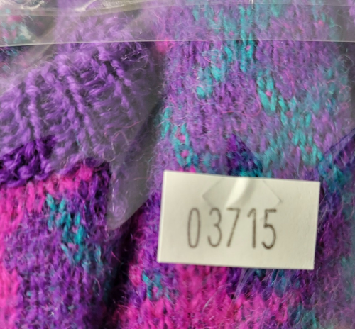 Vintage The Very Little Thing Cardgan Pullover Damen M gekochte Wolle lila rosa - Bild 11 von 11