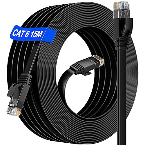 Cavo Ethernet 15 Metri, Lungo Cavo Lan Cat 6 15 metri Piatto Cavo (u7t)