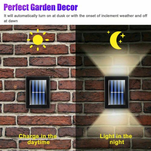 2pcs LED Solar Wall Light Deck Lights for Outdoor Garden Wall Backyard Patio - Picture 4 of 19