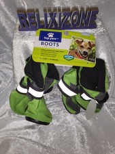 TOP PAW Black  Green Reflective Waterproof Dog Boots S  NEW 