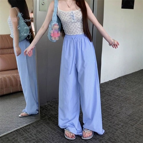 Thin Wide - leg Pants Loose Floor-length Pants Straight - leg Pants for Women