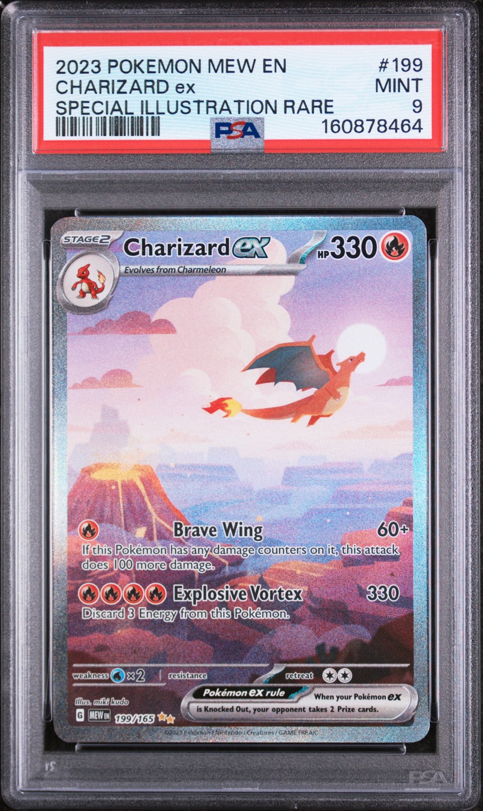 2023 POKEMON MEW EN-151 SPECIAL ILLUSTRATION RARE #199 CHARIZARD EX PSA 9 view 1