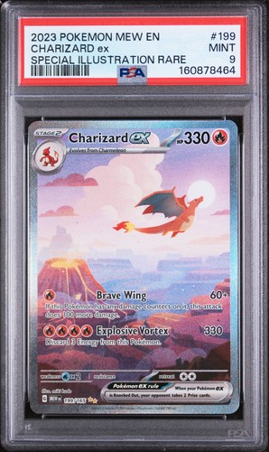 2023 POKEMON MEW EN-151 SPECIAL ILLUSTRATION RARE #199 CHARIZARD EX PSA 9