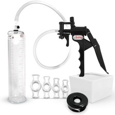 LeLuv Penis Pump TYRO 9 or 12 Inch Length with 4 Constriction Rings  Airtight S