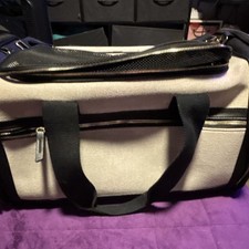 Black Fabric Cat Carrier Bag w/ Mesh Top Panels, Zip Top & Shoulder Strap