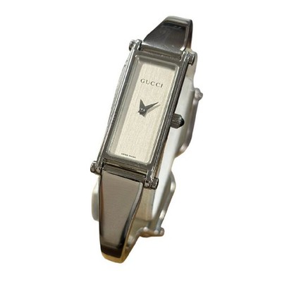 Gucci 1500L Square Bangle Watch Quartz Silver Dial Ladies From Japan