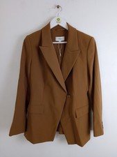 M&S Women's Blazer Camel Single Breasted Button Fastening Wrap Style Jacket New