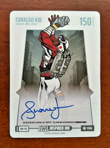 Andruw Jones Curacao Kid`2025 Bo Jackson Battle Arena Steel Debut Card Auto
