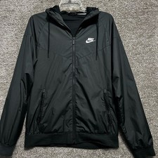 Nike Woman s Black Full Zip Athletic Rain Windbreaker Jacket Size Small Vented