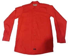 Red Kap Work Shirt Uniforn Long Sleeve Orange Size M- LN