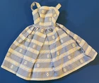 Vintage Barbie #969 Suburban Shopper Blue and White-Striped Dress