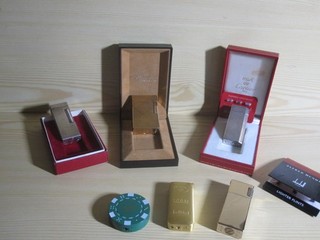 Sammlung Feuerzeuge Cartier Dupont dunhill plus 3 weitere defekt