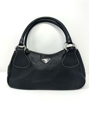 PRADA Vitello Daino Box Shoulder Bag Nero Black | eBay