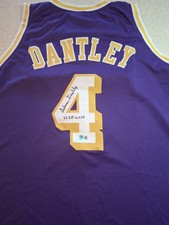 Adrian Dantley Los Angeles Lakers Signed Purple Jersey XL HOF 2008 Beckett COA