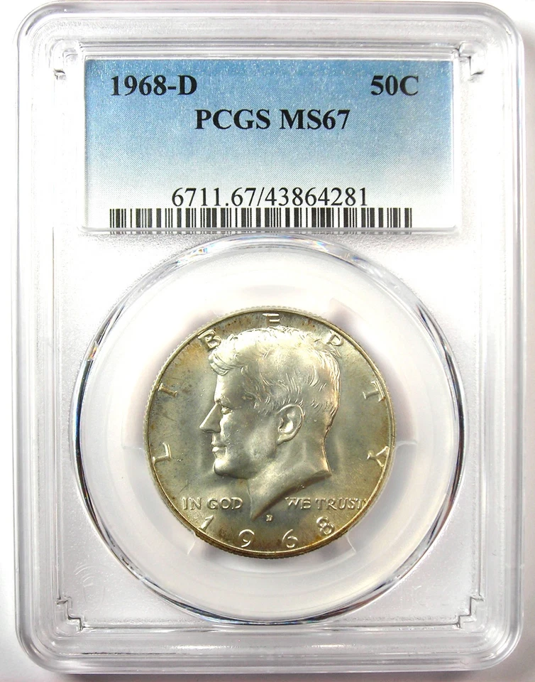 1968-D Kennedy Half Dollar 50C Coin - PCGS MS67 - Rare in MS67 - $650 Value - Image 2 of 4