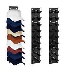 2 Pack Black Hat Organizer - Hat Rack for Wall  Cap Organizer, Strong Adhesi...