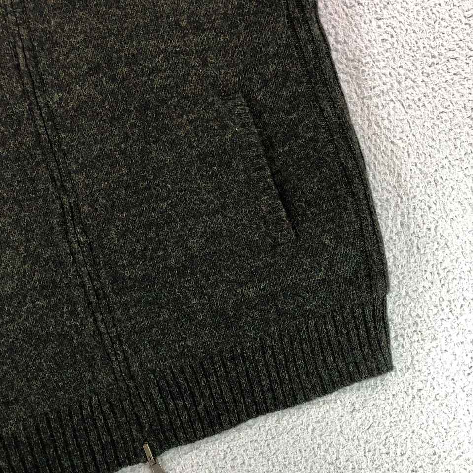 Pendleton Chaleco Para Hombres Medio Verde Lana Shetland Reversible Vellón Dos Cremallera Chaqueta Foto 3 de 4