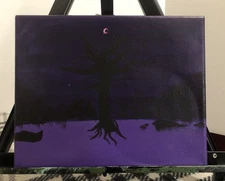 Gothic Dark Night Scene Of A Tree In The Snow Acrylic Painting Home Decor Gift