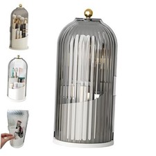 Concealed Toothbrush Holder, Rotating Bathroom Organizer Countertop, 1pcs Grey