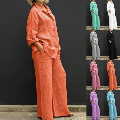 Hemden+Hosen Hemden+Hosen Weiblich Gelegenheitsanzüge Knopfbluse Outfit