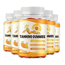 5-Pack Tanning Gummies - Natural Tanning Daily Support Gummies - 300 Gummies